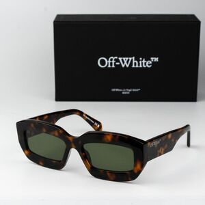 Off-White CHARLOTTE Men Sunglasses Havana Green Rectangle OERI138 CHARLOTTE 6055